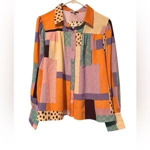 Geometric/Abstract Women's Button-Up Blouse